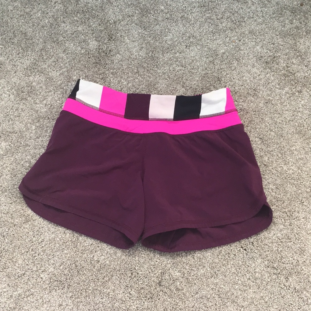 dark purple lululemon athletic shorts
